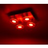 Leuchten Direkt LOLA-MIKE Deckenleuchte LED Edelstahl, 4-flammig, Fernbedienung, Farbwechsler
