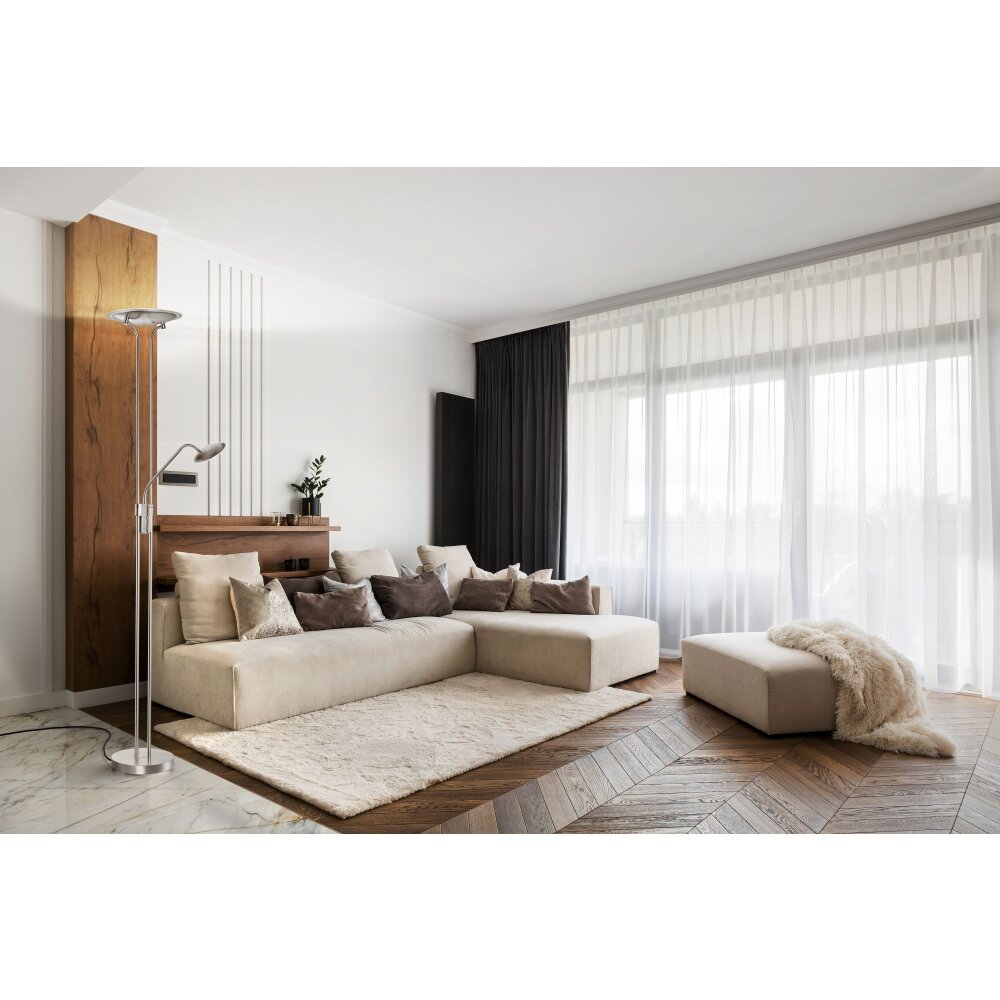 Fischer & Honsel Tallri Deckenfluter LED Nickel-Matt, 1-flammig main product photo