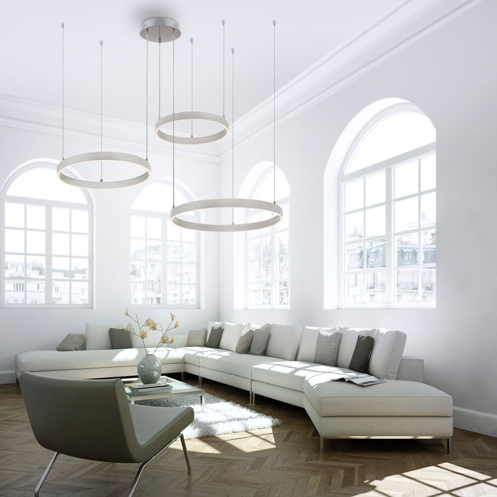 LeuchtenDirekt LILLUTI Pendelleuchte LED Silber, 2-flammig, Fernbedienung main product photo
