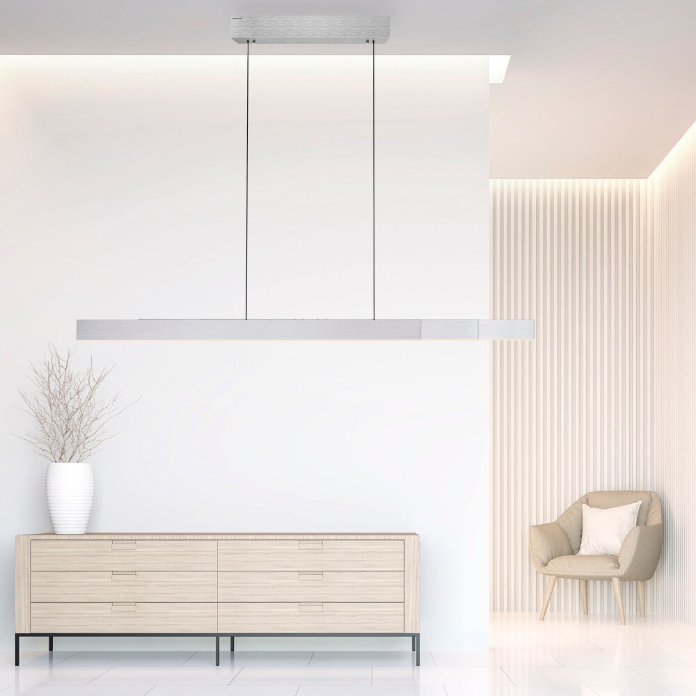 Paul Neuhaus PURE-MOTO-RISE Pendelleuchte LED Silber, 3-flammig, Fernbedienung main product photo