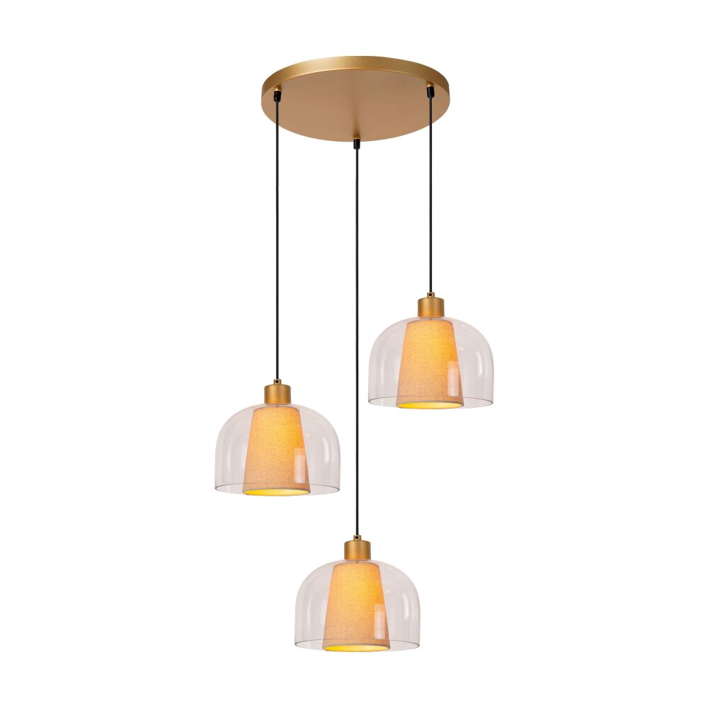 Lucide GUNHILD Pendelleuchte Gold, Messing, 3-flammig main product photo