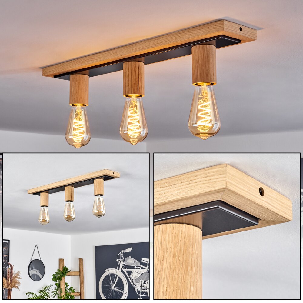 Represita Deckenleuchte Naturfarben, Schwarz, 3-flammig main product photo