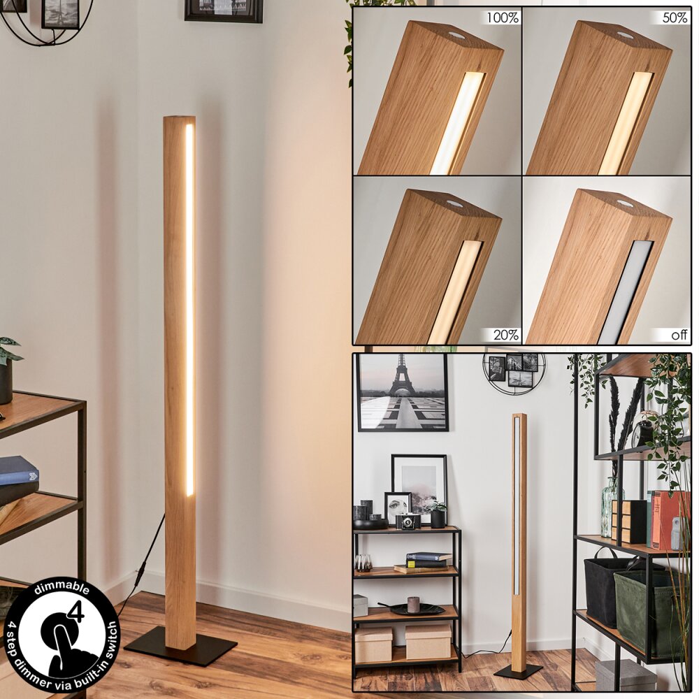 Mansupa Stehleuchte LED Naturfarben, Schwarz, 1-flammig main product photo