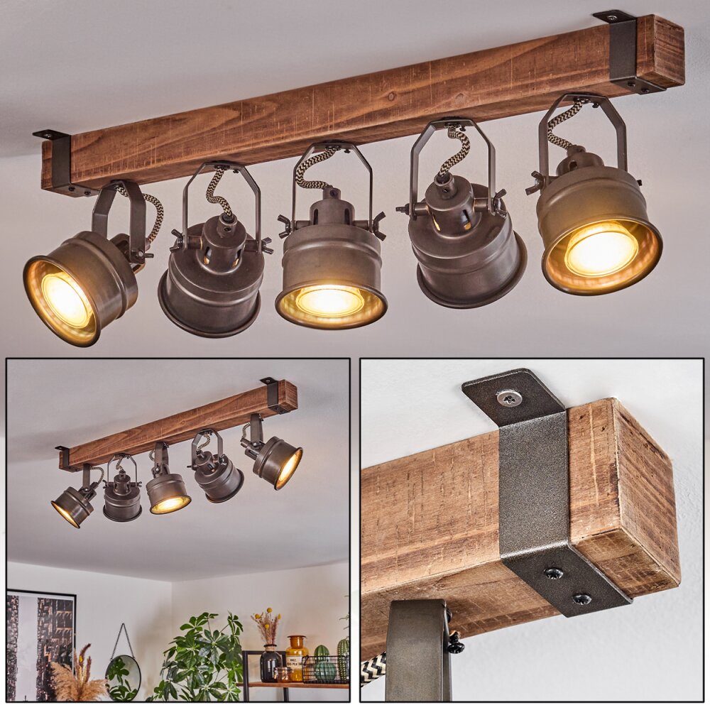 Pehefito Deckenleuchte Braun, Schwarz, 5-flammig main product photo