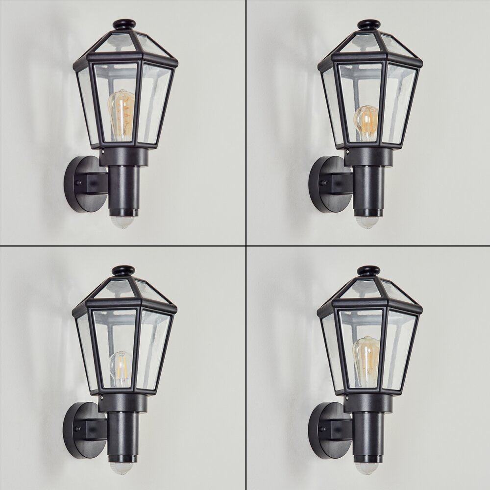 Catigny Außenwandleuchte Schwarz, 1-flammig, Bewegungsmelder