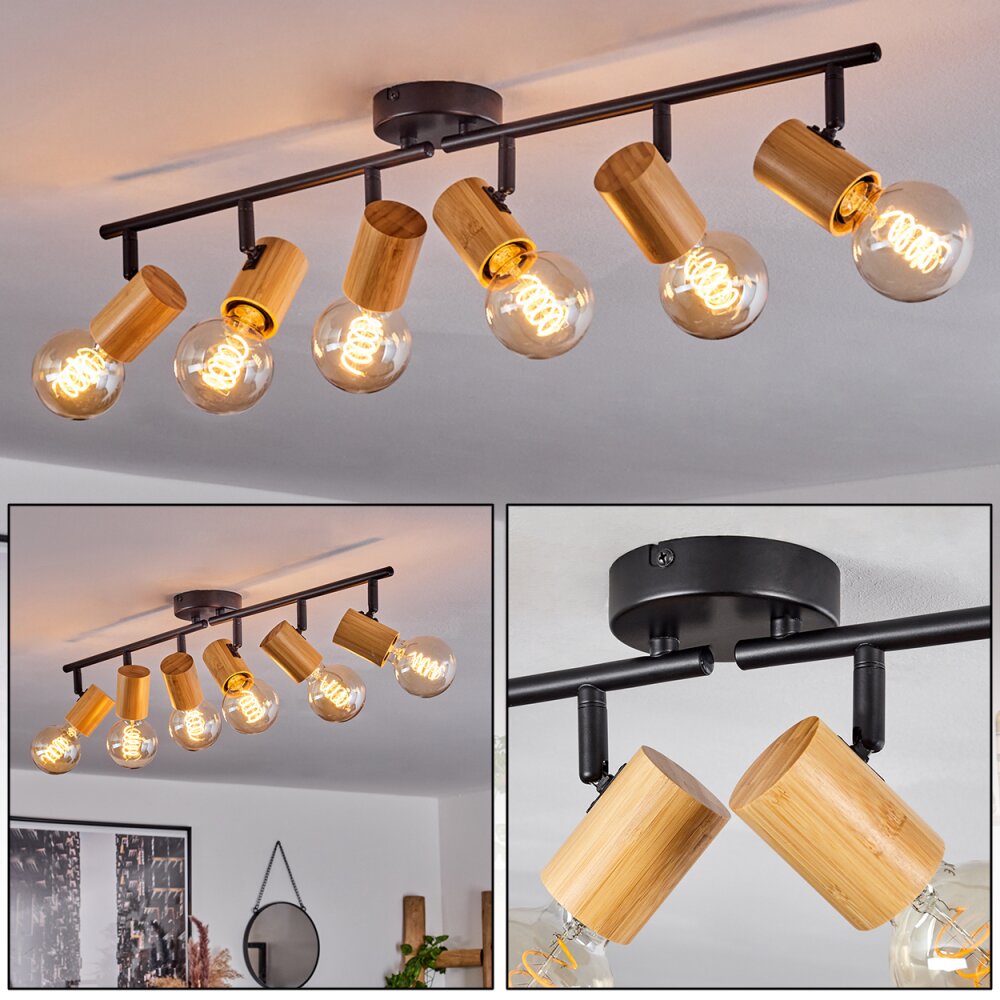 Erlach Deckenleuchte Naturfarben, Schwarz, 1-flammig main product photo