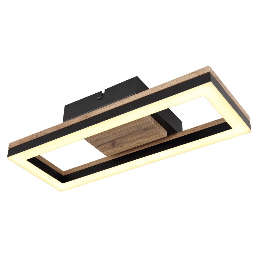 Globo BEATRIX Deckenleuchte LED Holzoptik, Schwarz, 1-flammig main product photo