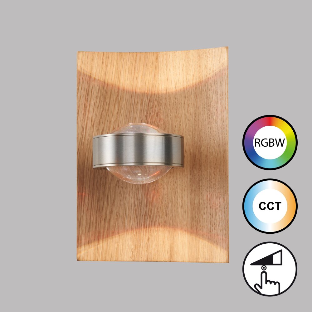 Fischer & Honsel SHINE-WOOD Wandleuchte LED Nickel-Matt, 1-flammig main product photo