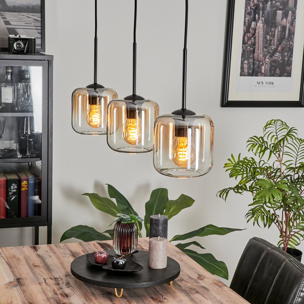 Lauden Hängeleuchte Glas 15 cm Bernsteinfarben, Klar, 3-flammig main product photo