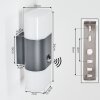 Belerda Außenwandleuchte LED Anthrazit, 2-flammig, Bewegungsmelder
