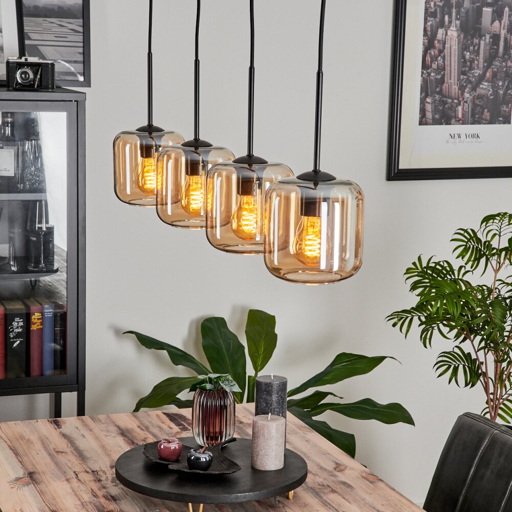 Lauden Hängeleuchte Glas 15 cm Bernsteinfarben, 4-flammig main product photo