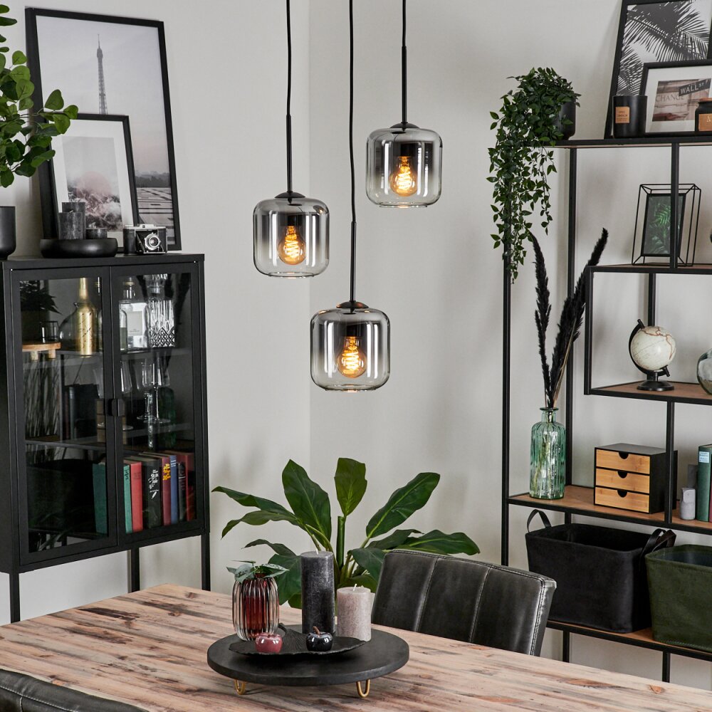 Lauden Hängeleuchte Glas 15 cm Klar, Rauchfarben, 3-flammig main product photo