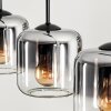 Lauden Hängeleuchte Glas 15 cm Chrom, Klar, Rauchfarben, 5-flammig
