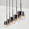 Lauden Hängeleuchte Glas 15 cm Chrom, Klar, Rauchfarben, 5-flammig