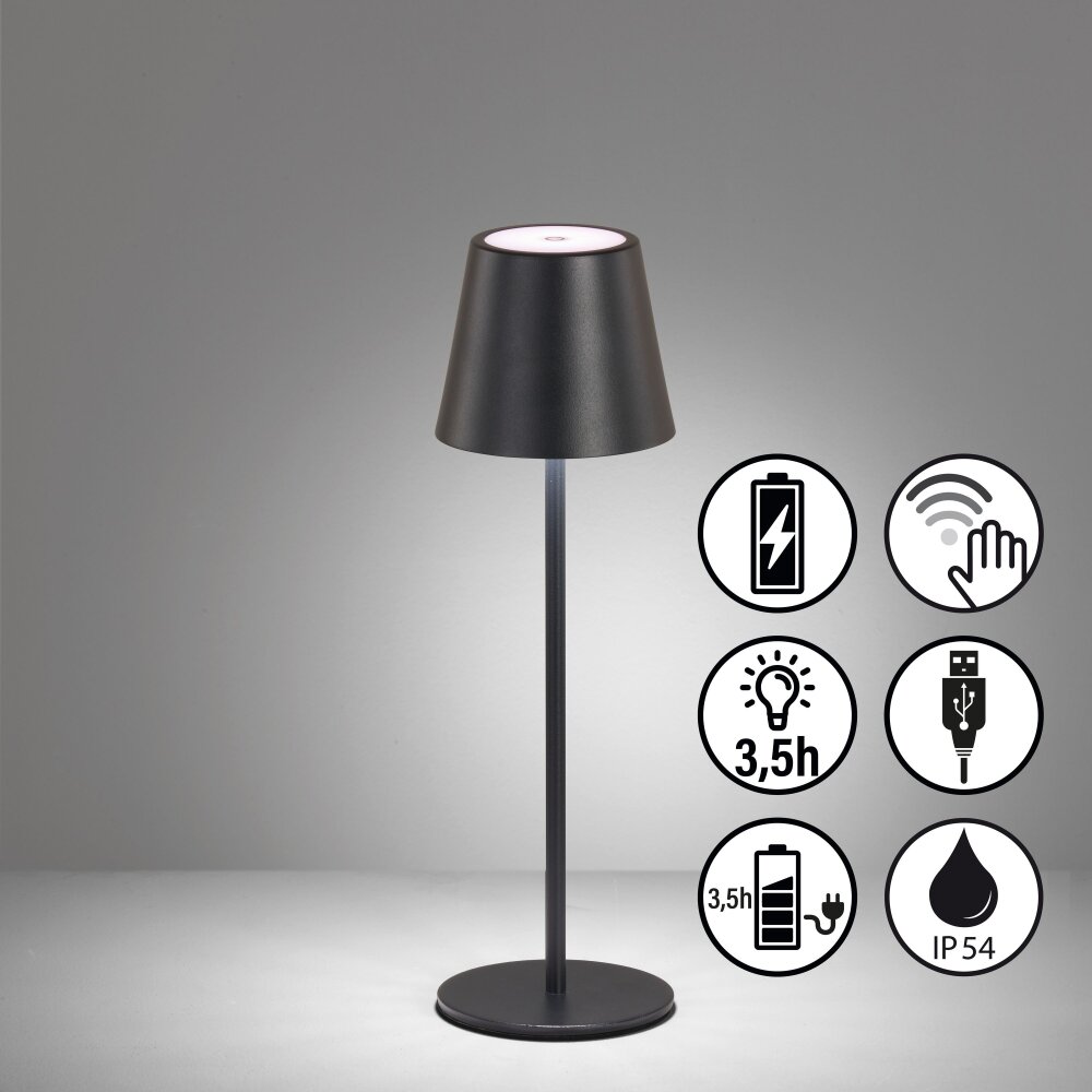 FHL easy Viletto Tischleuchte LED Schwarz, 1-flammig main product photo