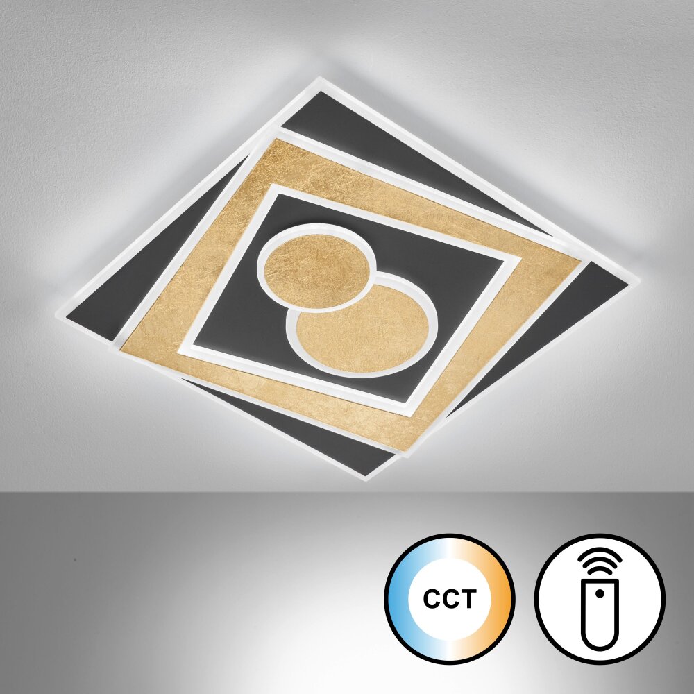 Fischer & Honsel Ratio Deckenleuchte LED Schwarz, 1-flammig, Fernbedienung main product photo