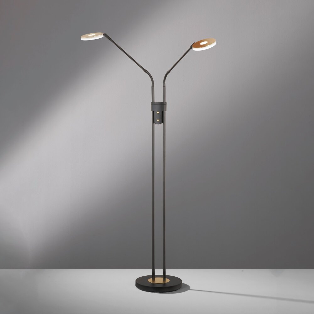 Fischer & Honsel Dent Stehleuchte LED Schwarz, 2-flammig main product photo