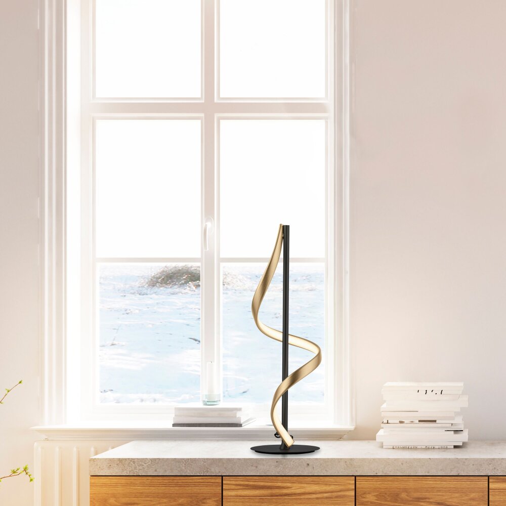 Paul Neuhaus Q-SWING Tischleuchte LED Anthrazit, Gold, 1-flammig, Fernbedienung main product photo