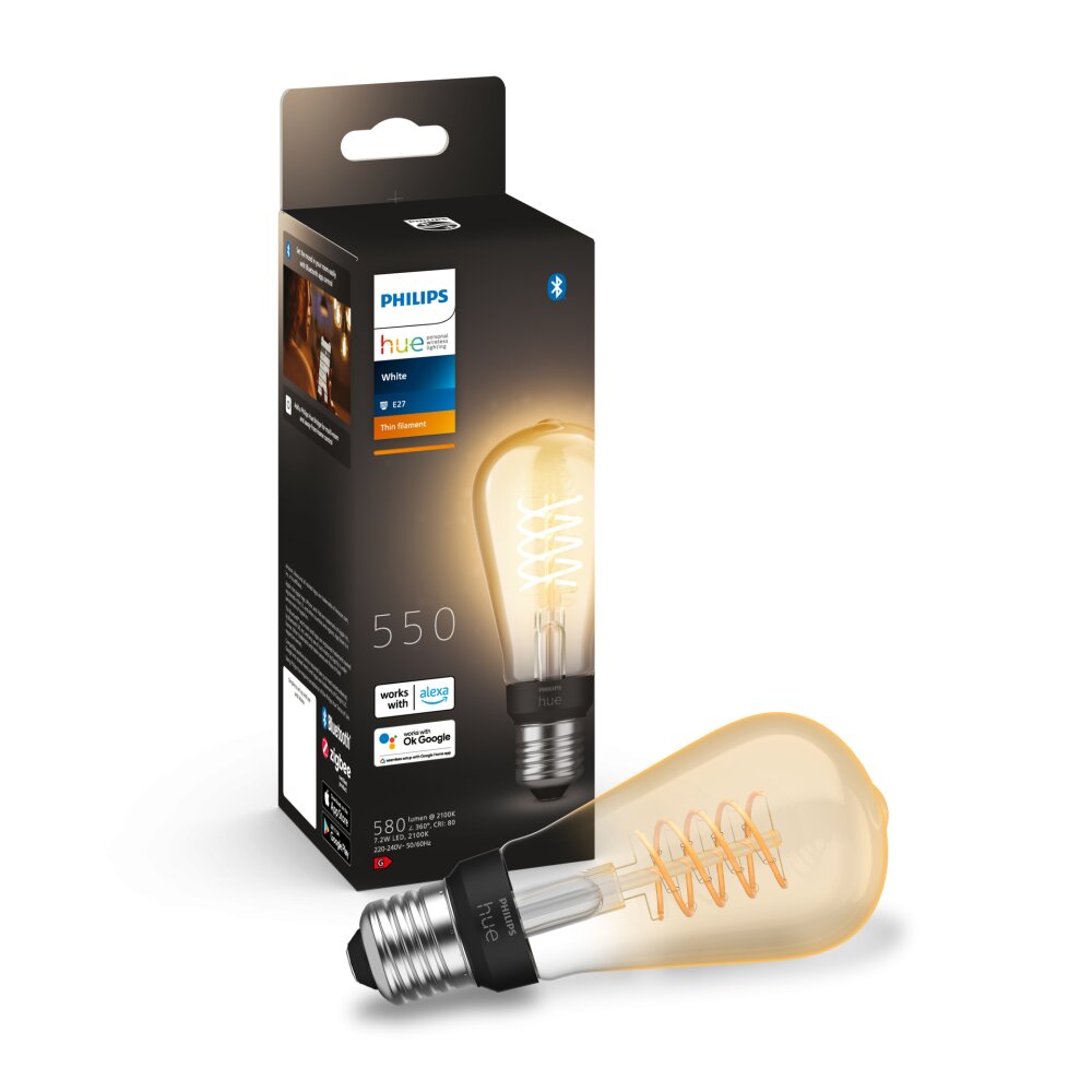 Philips Hue E27 LED 7 Watt 2100 Kelvin 550 Lumen main product photo