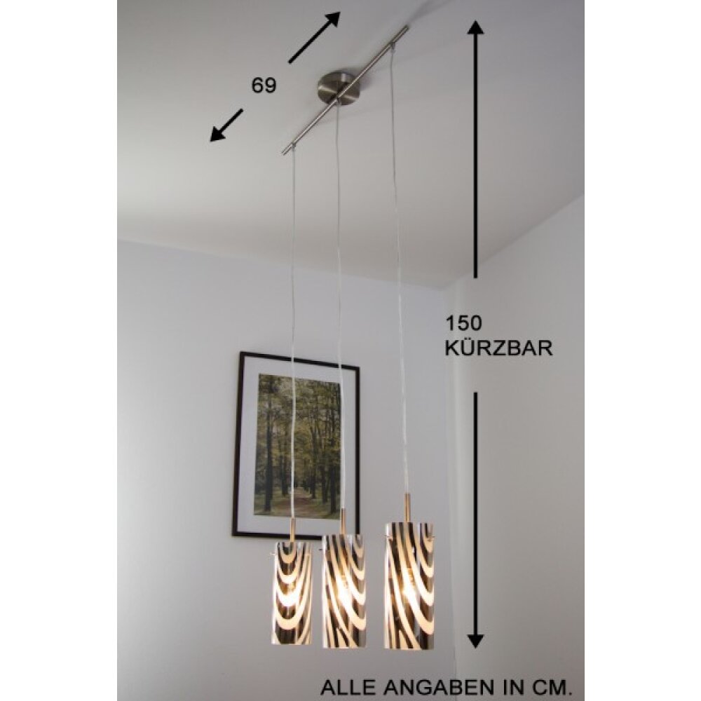 Wofi COLLAGE Pendelleuchte Nickel-Matt, 3-flammig