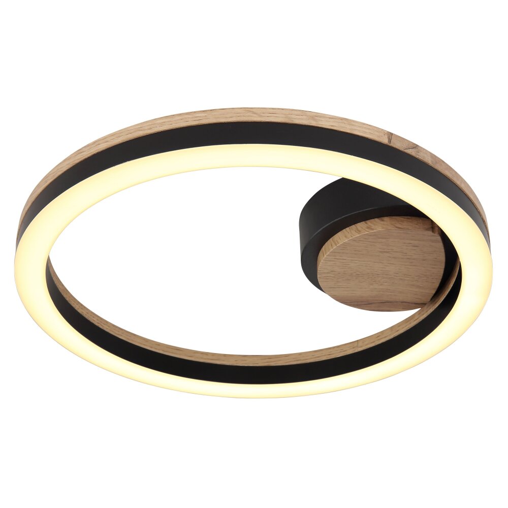 Globo BEATRIX Deckenleuchte LED Holzoptik, Schwarz, 1-flammig main product photo