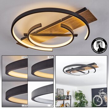 Gauvin Deckenleuchte LED Braun, Holzoptik, Schwarz, 1-flammig Gauvin Deckenleuchte LED Braun, Holzoptik, Schwarz, 1-flammig