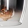 Vevino Pendelleuchte Glas 15 cm Chrom, Klar, Rauchfarben, 3-flammig