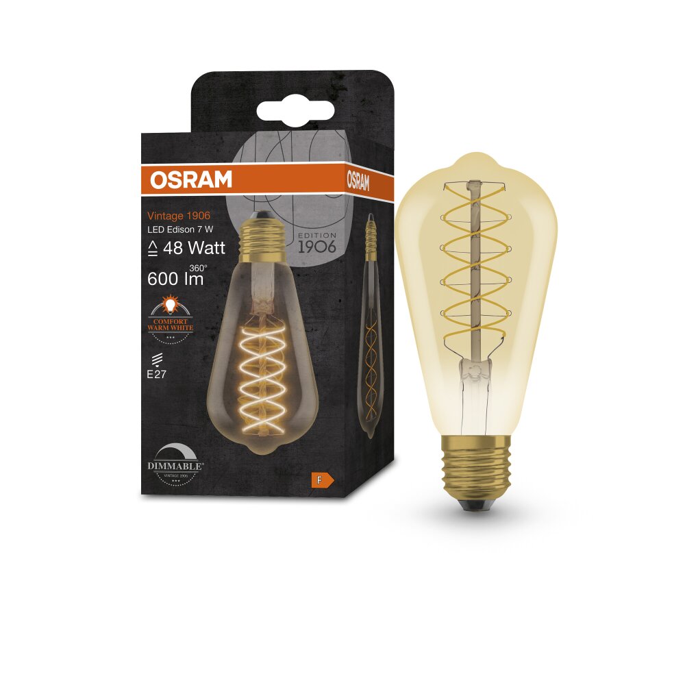 OSRAM Vintage 1906® LED E27 7 Watt 2200 Kelvin 600 Lumen main product photo