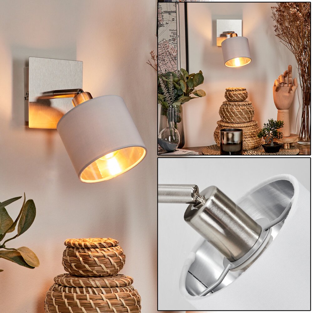 Tibro Deckenleuchte Nickel-Matt, Weiß, 1-flammig main product photo