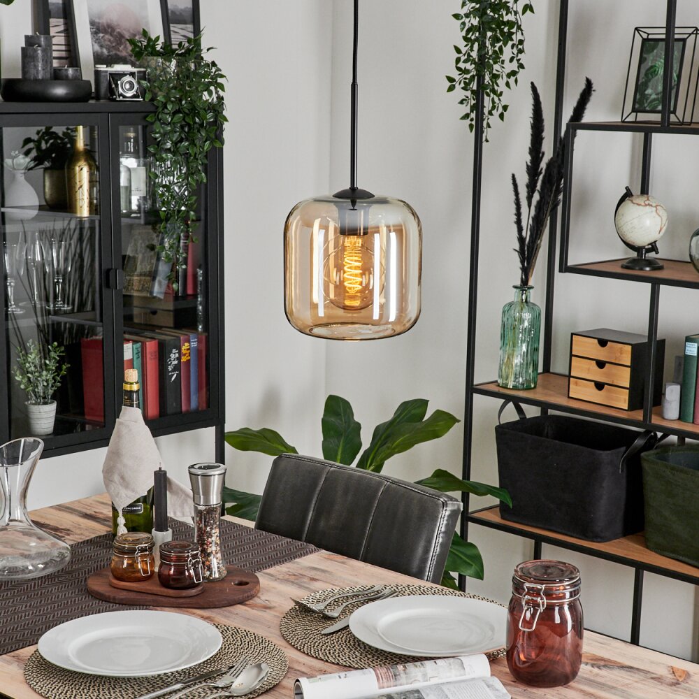 Lauden Hängeleuchte Glas 20cm Bernsteinfarben, 1-flammig main product photo