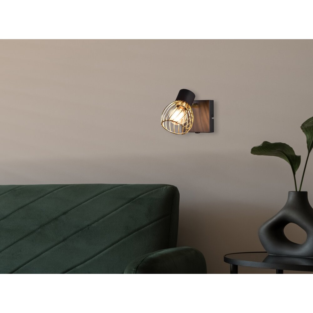 Reality Ardon Wandleuchte Gold, Schwarz, 1-flammig main product photo