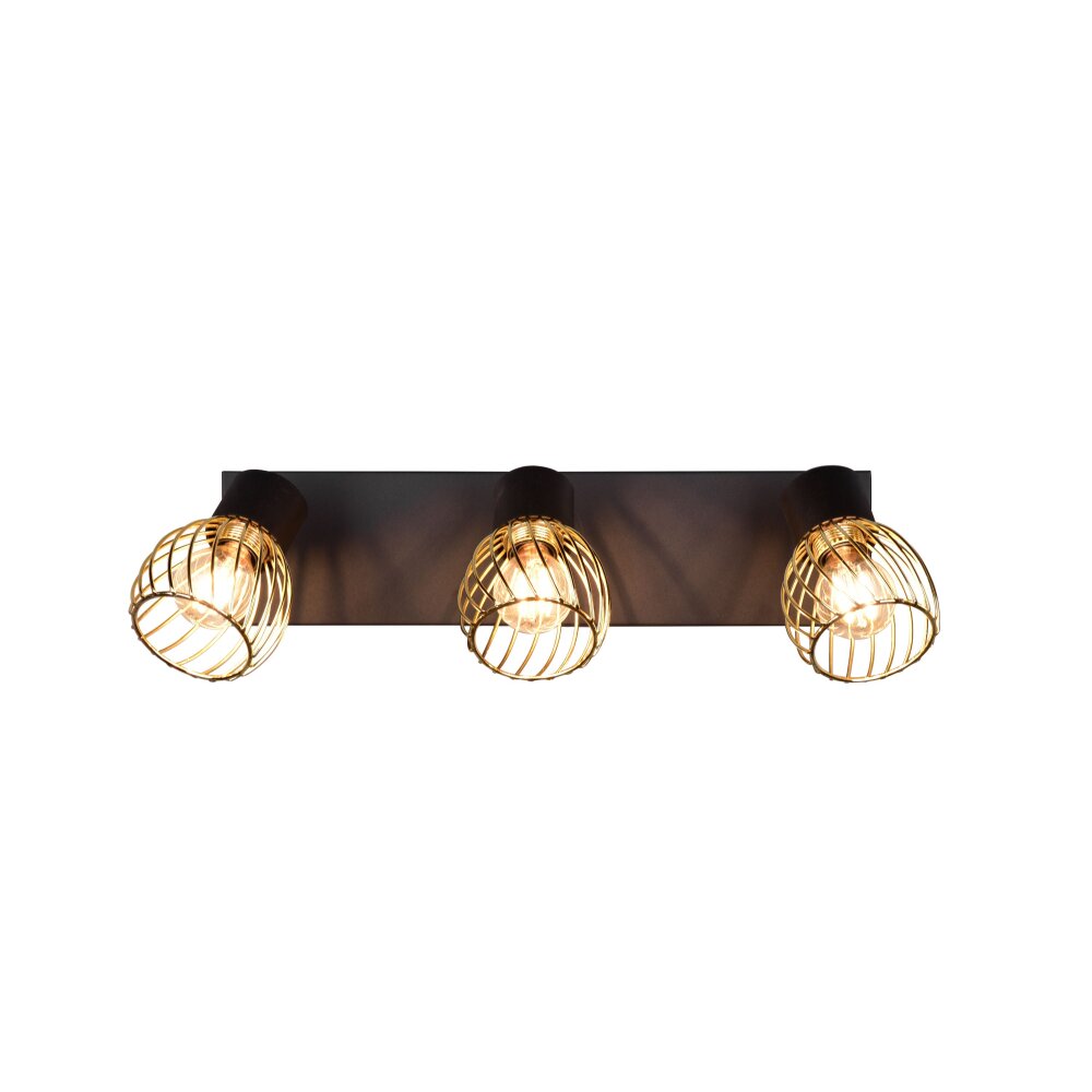 Reality Ardon Deckenleuchte Gold, Schwarz, 3-flammig