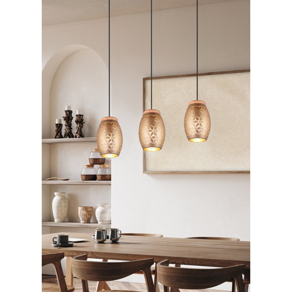 Reality BIDAR Pendelleuchte Braun, Naturfarben, 3-flammig main product photo