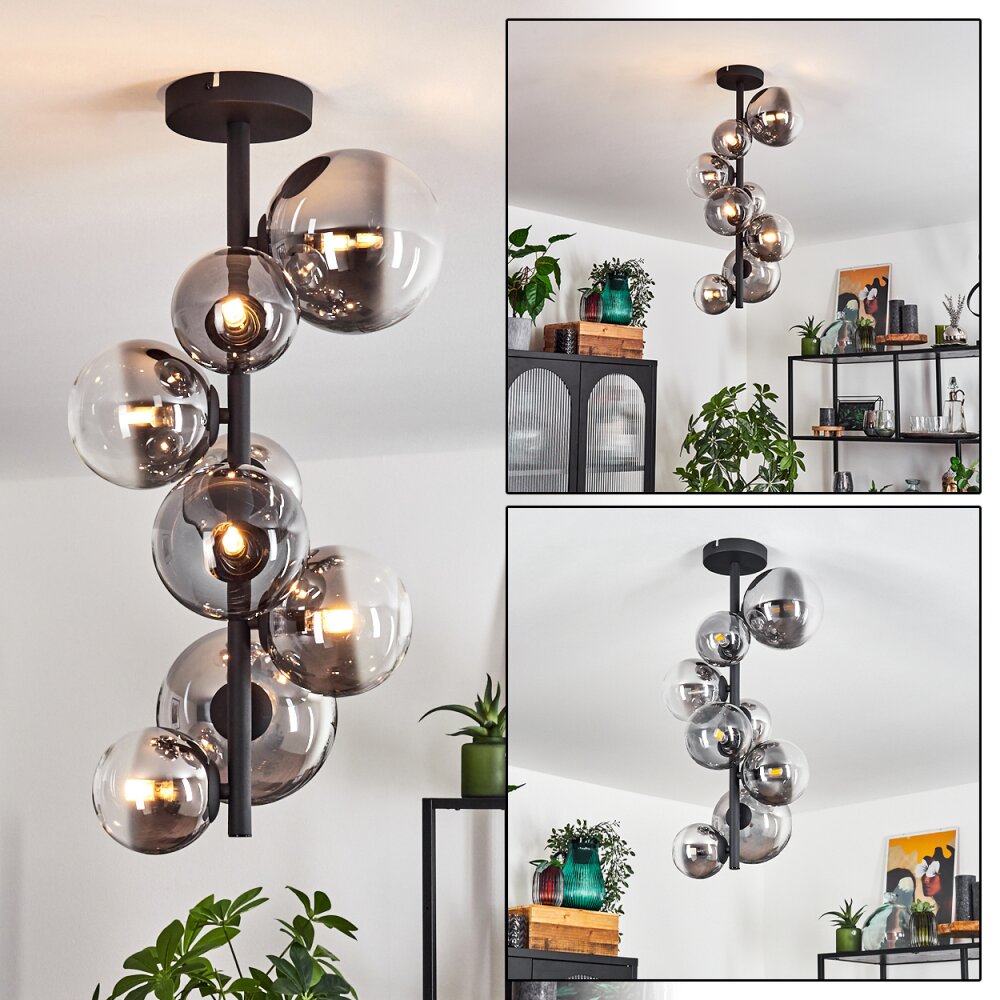 Chehalis Deckenleuchte Schwarz, 8-flammig main product photo