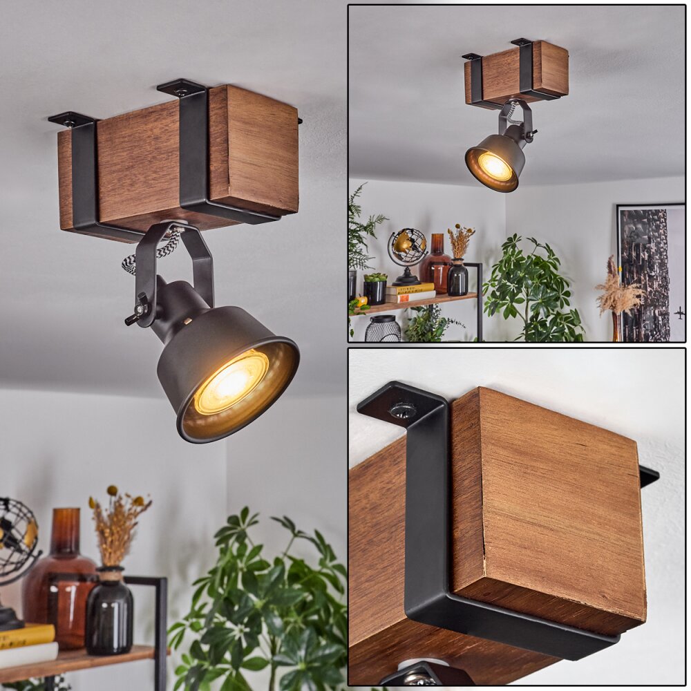 Safari Deckenleuchte Dunkelbraun, Schwarz, 1-flammig main product photo