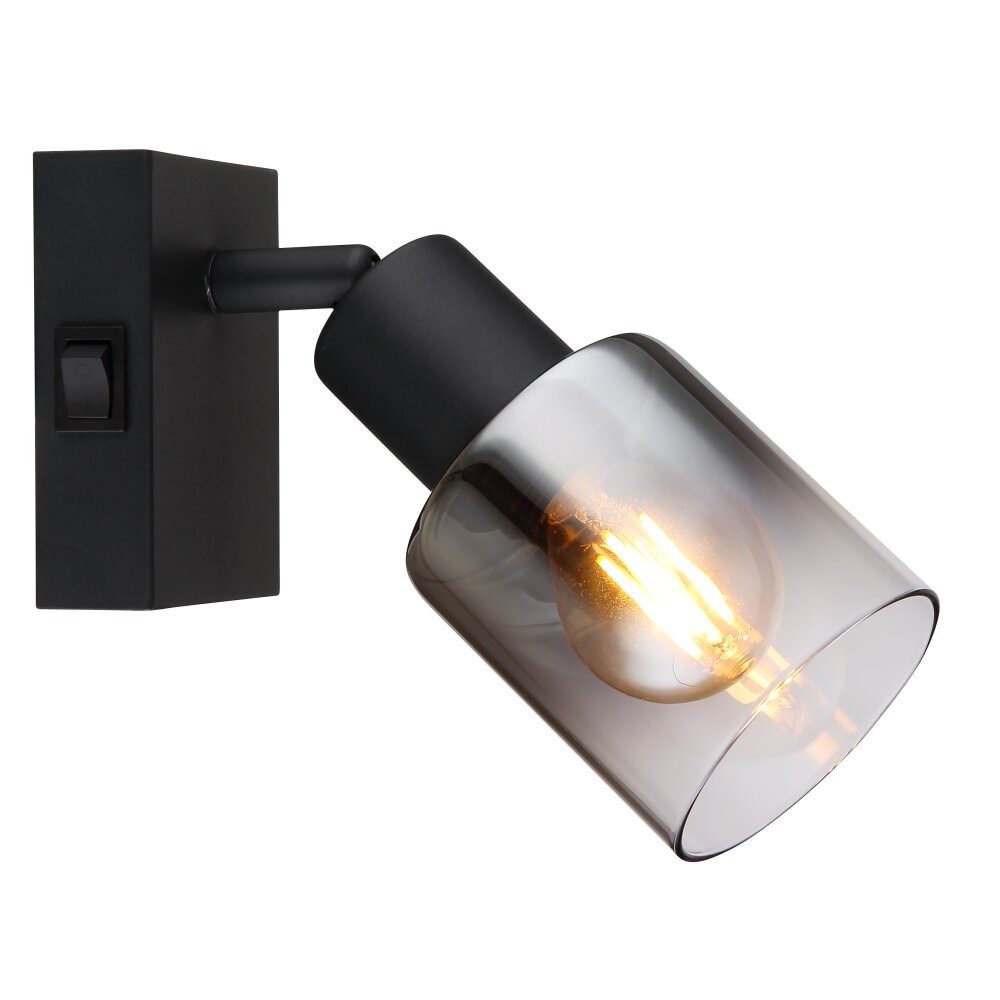 Globo HUBERTUS Wandleuchte Schwarz, 1-flammig main product photo
