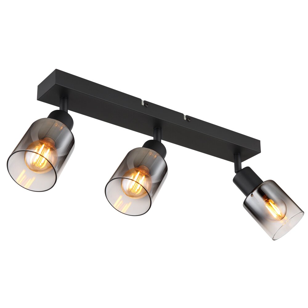 Globo HUBERTUS Deckenleuchte Schwarz, 3-flammig main product photo