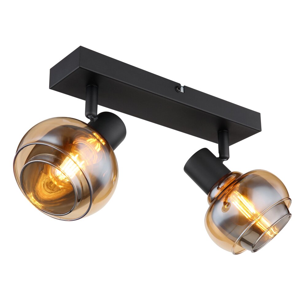 Globo TOKKI Deckenleuchte Schwarz, 2-flammig main product photo