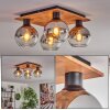 Koyoto Deckenleuchte Glas 15 cm Naturfarben, Schwarz, 4-flammig