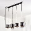 Lauden Hängeleuchte Glas 20cm Chrom, Rauchfarben, 4-flammig