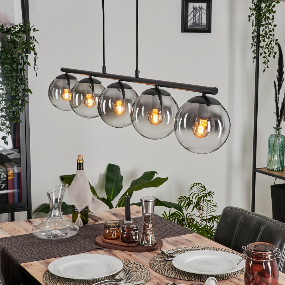 Gastor Hängeleuchte Glas 15 cm Klar, Rauchfarben, 5-flammig main product photo