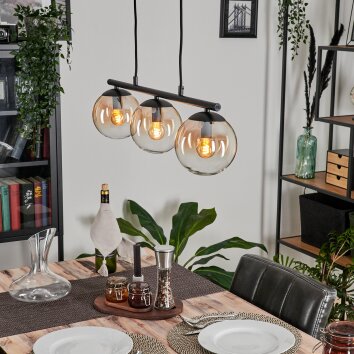 Gastor Hängeleuchte Glas 15 cm Bernsteinfarben, Klar, 3-flammig