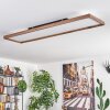 Longvic Deckenleuchte LED Holzoptik, Schwarz, 1-flammig