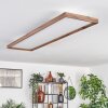 Longvic Deckenleuchte LED Holzoptik, Schwarz, 1-flammig, Fernbedienung