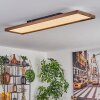 Longvic Deckenleuchte LED Holzoptik, Schwarz, 1-flammig, Fernbedienung