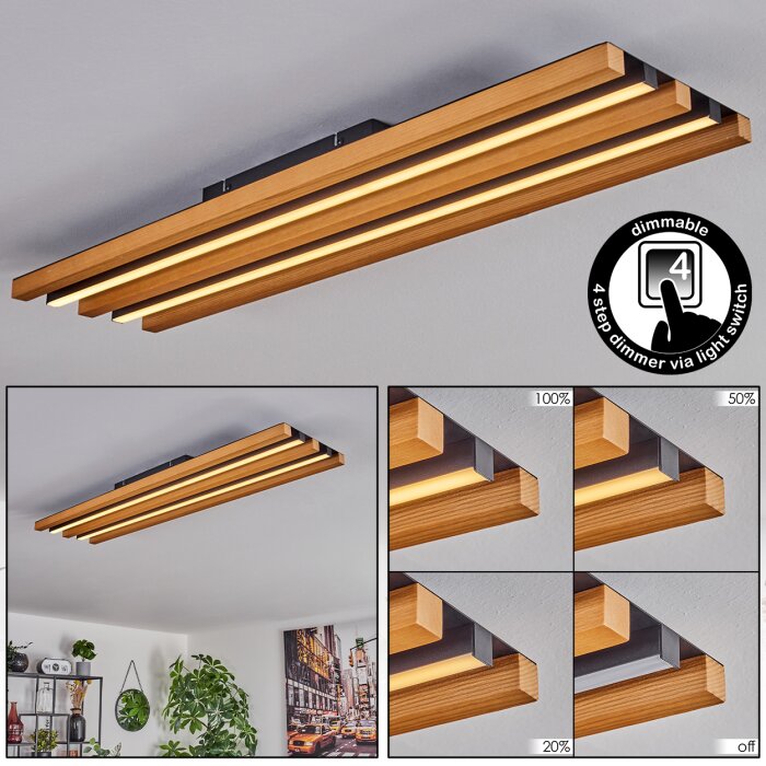 Favorina Deckenpanel LED Naturfarben, Schwarz, 1-flammig Favorina Deckenpanel LED Naturfarben, Schwarz, 1-flammig