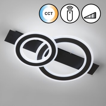 Fischer & Honsel Circle Deckenleuchte LED Schwarz, 1-flammig, Fernbedienung Fischer & Honsel Circle Deckenleuchte LED Schwarz, 1-flammig, Fernbedienung