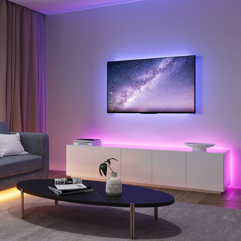 Reality SCREEN LED-Streifen Schwarz, 1-flammig, Fernbedienung, Farbwechsler main product photo
