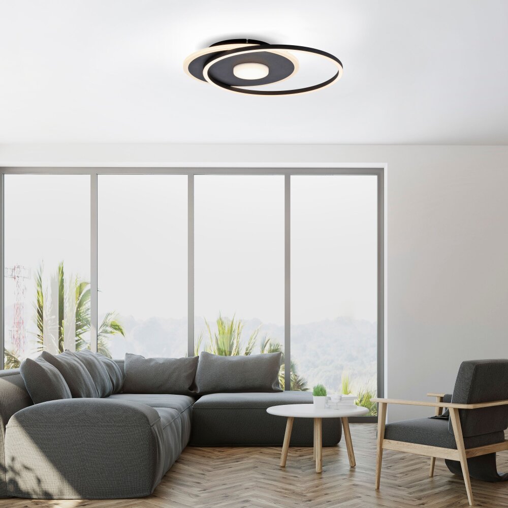Leuchten Direkt DOMINO Deckenleuchte LED Schwarz, 1-flammig main product photo