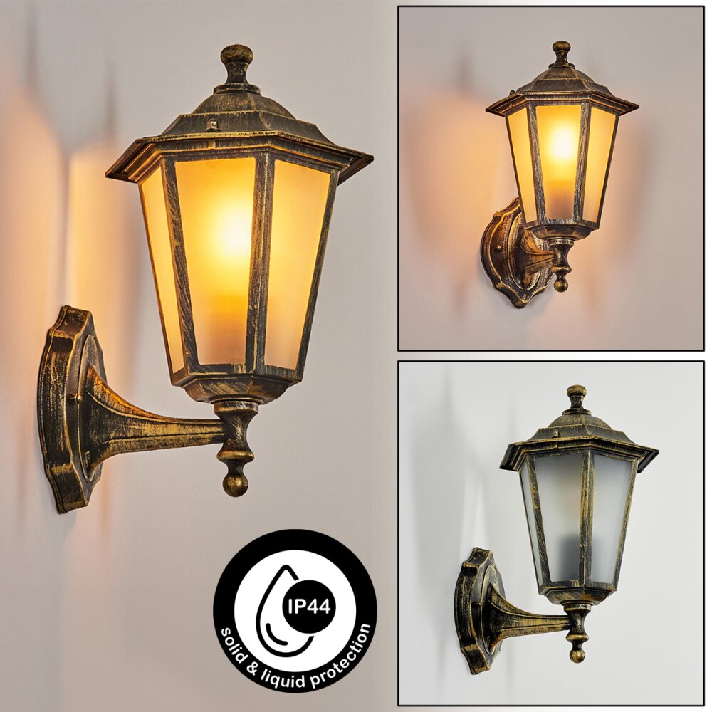 Loria Außenwandleuchte Gold, Schwarz, 1-flammig main product photo